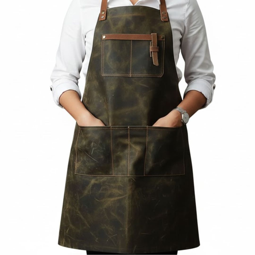 Rustic Leather BBQ Apron