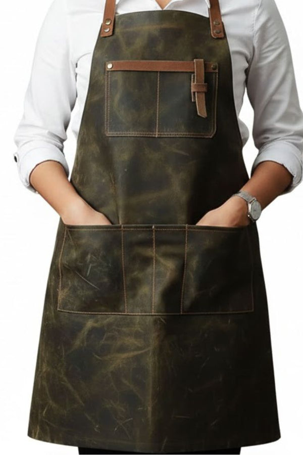 Rustic Leather BBQ Apron