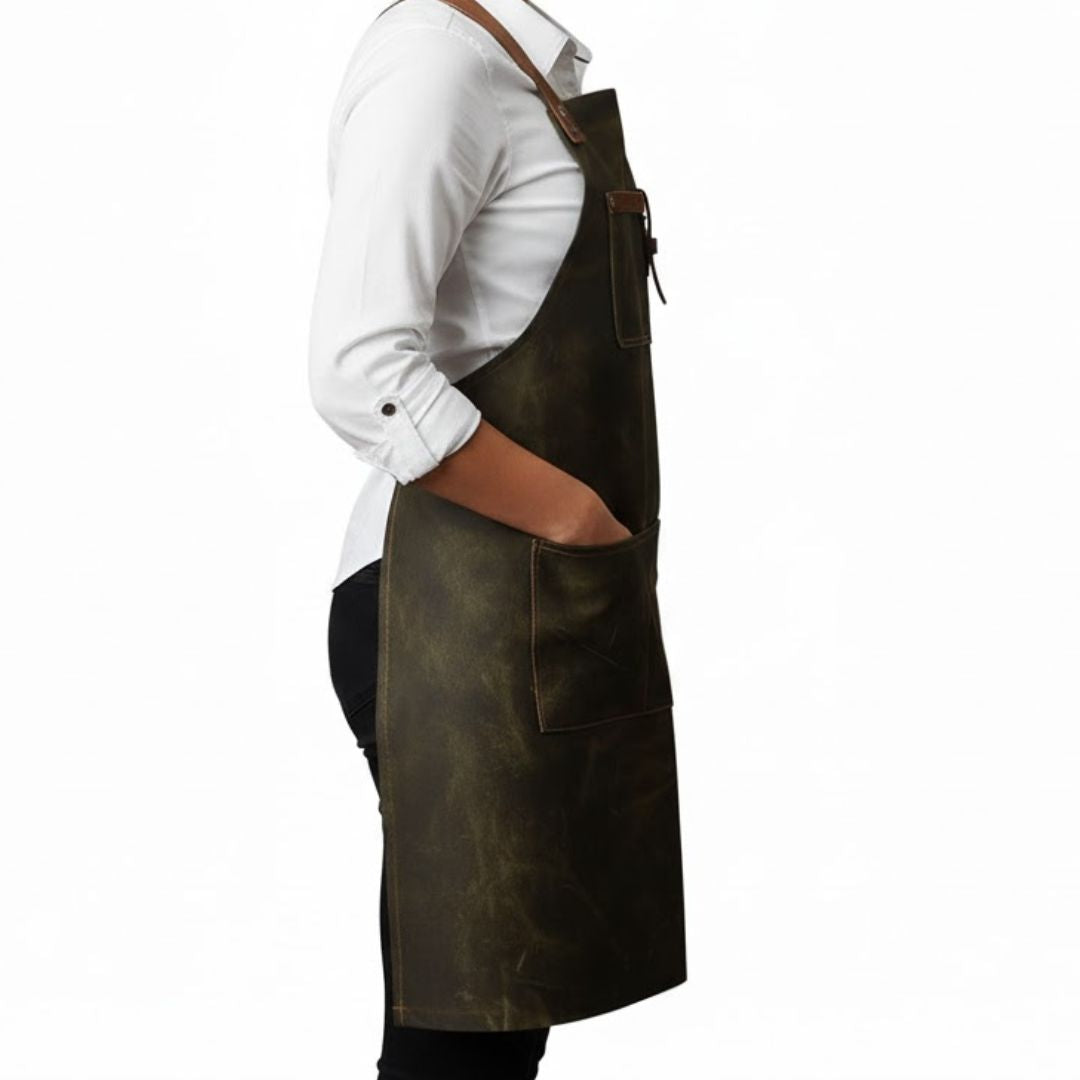 Rustic Leather BBQ Apron